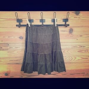Last Chance👀 Olive Green Faux Suede Broomstick Skirt Size Small